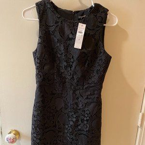 Ann Taylor Crochet Cocktail party ready Sleeveless Black Lace Dress NWT